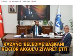 Kazancı Belediye Başkanı Rektör Akgülü Ziyaret Etti